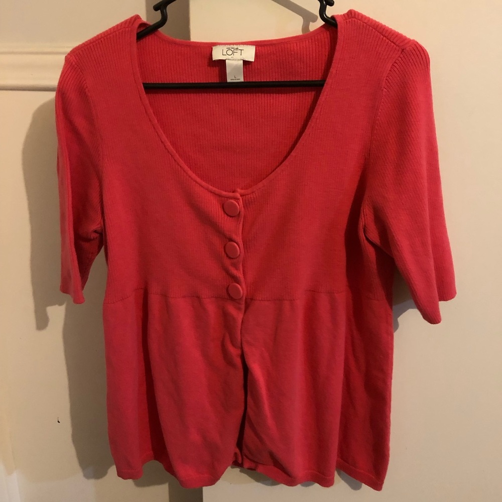 Large pink LOFT cardigan